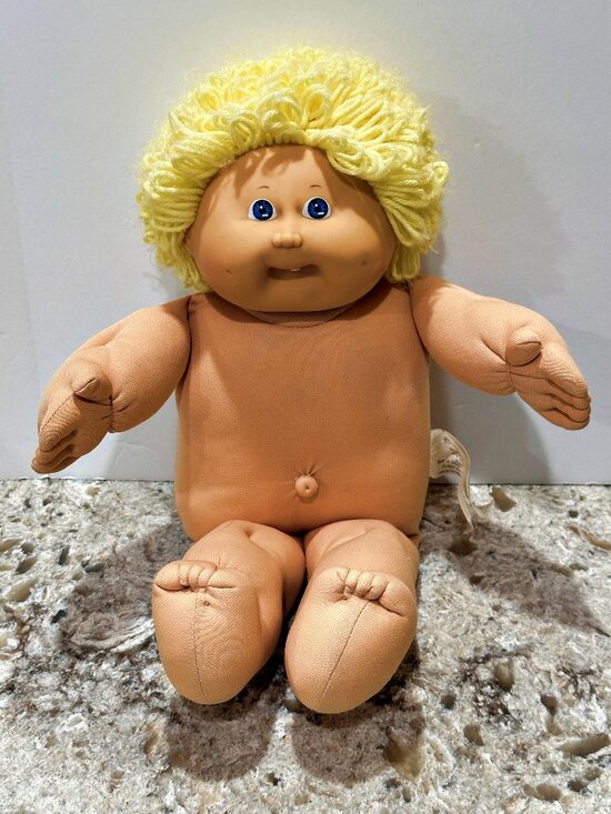 Cabbage Patch Kids Other - VTG 1985 Cabbage Patch Kid Boy Doll Blonde Loop Hair Blue Eyes One Tooth Dimples